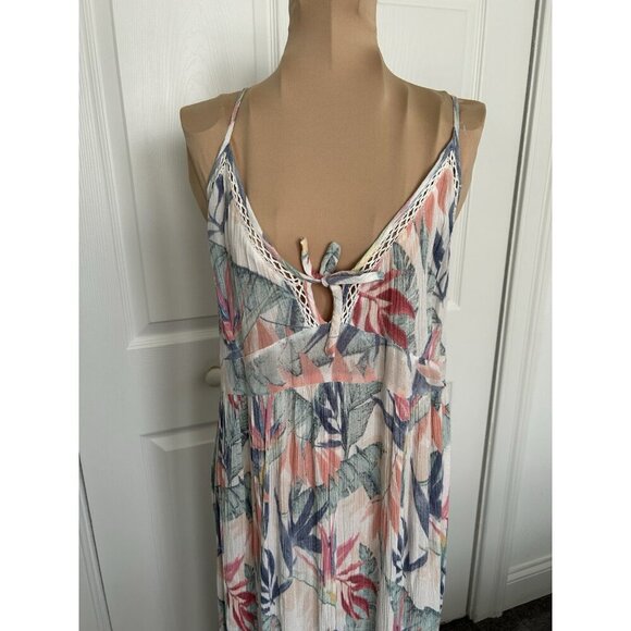 Rip Curl Sea Breeze Maxi Dress Beach Tropical Floral White Size XL - Picture 5 of 12